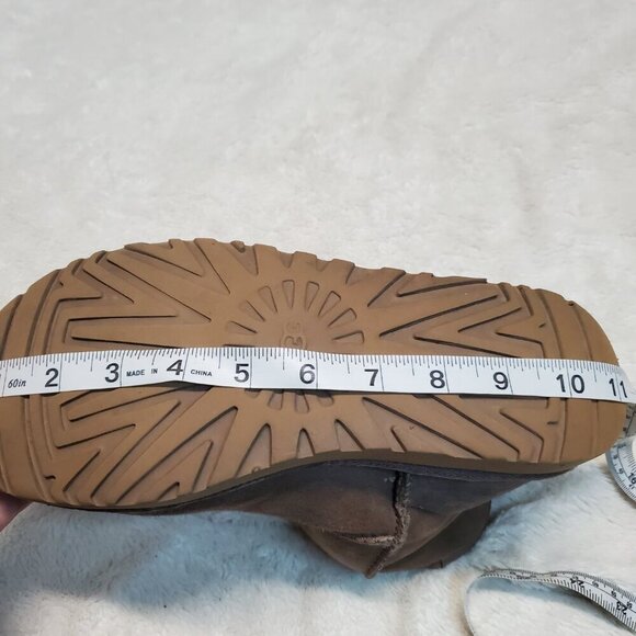 Ugg Classic Chocolate‎ Brown Suede Lined Mini Short Bootie Boots Shoes Women 6 - Picture 11 of 12